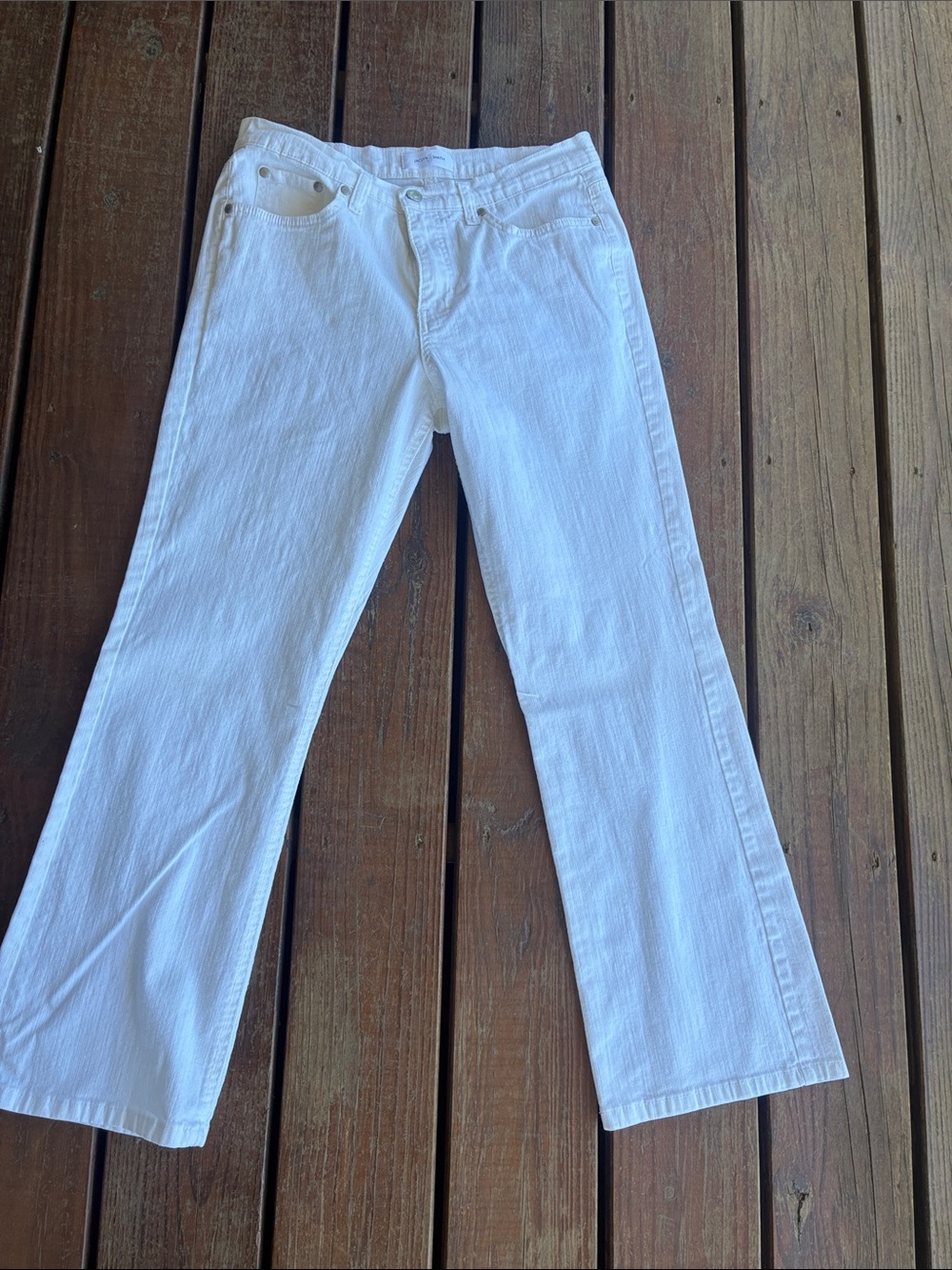 Jacklyn Smith White Denim Bootlcut Jeans-10short